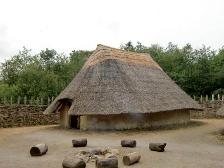 A hut in the crannog at Craggaunowen, in Ireland