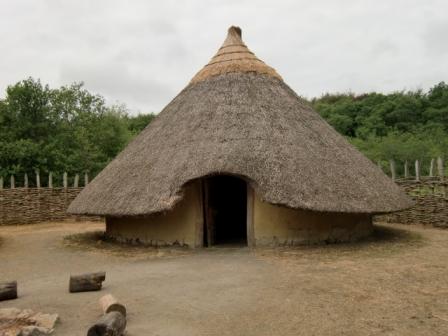 This iron age home at the Craggaunowen Living History museum in Ireland lacks a chimney.