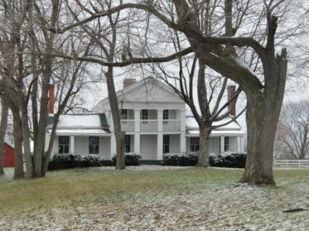 Greek Revival Architecture, Gray Farmhouse, Dexter,MI