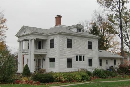 I love the double columns on the Greek Revival home.  Authentic - no!  But it keeps it from being boring.