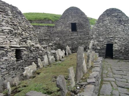 Beehive homes on Skellig Island - catenary arch shaped domes