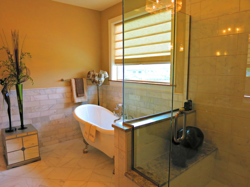 Master Bathroom in Neo-Georgian Home at 2013 Parade of Homes in Jerome Village