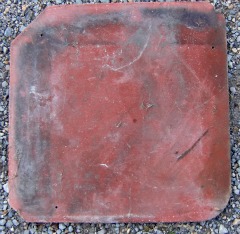 My Pink Asbestos Tile - its pink is apparent where it has not been covered with lichens and moss.