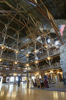 Old Faithful at https://upload.wikimedia.org/wikipedia/commons/f/fe/Old_Faithful_Inn_interior_wide.jpg