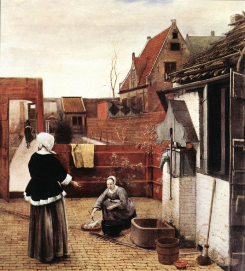 Houses in Art - Courtyard Architecture - Pieter de Hooch - Courtyard with Well