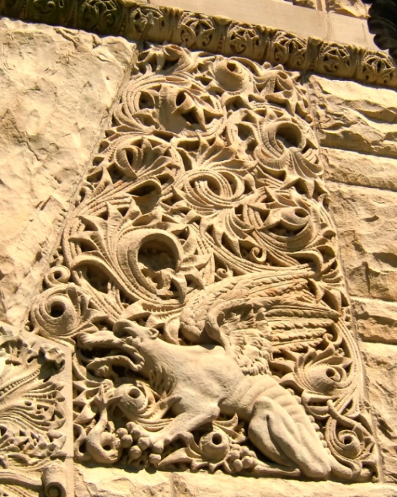 This bas relief block on the Romanesque courthouse in Bowling Green, OH is emblematic of how nature has informed our use of decoration in the past