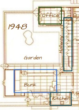 Map of the 1948 Expansion of the Rosenbaum House - a Frank Lloyd Wright Usonian House