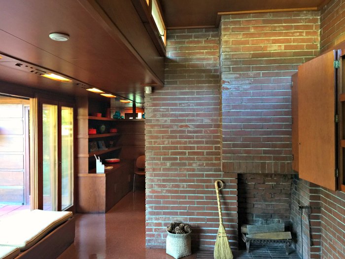 The bunk room looking to breakfast room - A Frank Lloyd Wright Usonian House