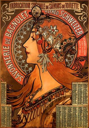 Art Nouveau-  Alphonse Mucha ad for Savonnerie de Bagnolet soap