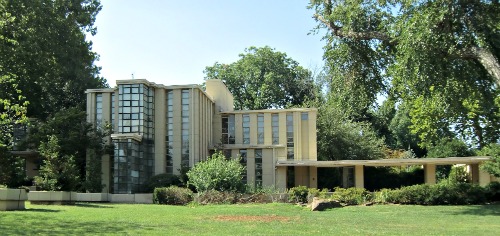 This is a Frank Lloyd Wright home.  I hesitate to call it an Art Deco home because Wright cannot be so easily classified.