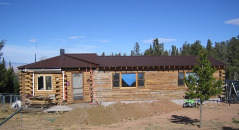 The finished handcrafted log home