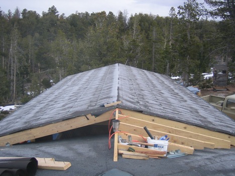 Log Cabin with roofing felt