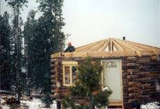 A view of the roof structure from outside