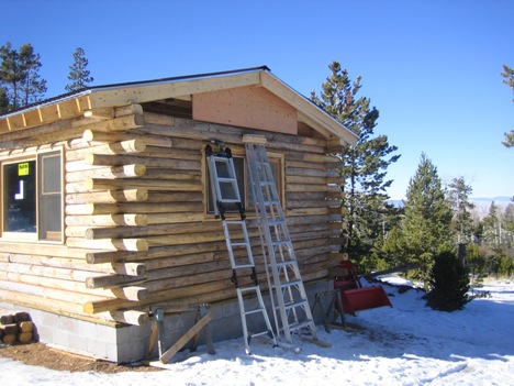 Log Cabin windows installed