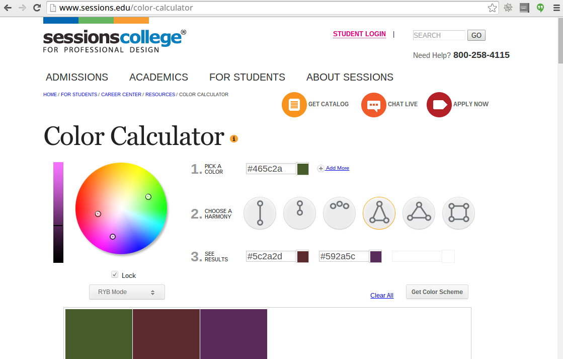 Color Wheel Chart App