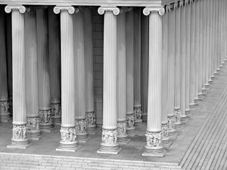 Temple with Ionic Columns