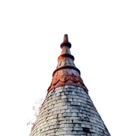 A roof finial on a round turret