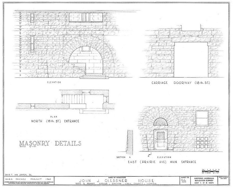 Detail Drawings of the Glessner Home - Henry Hobson Richardson