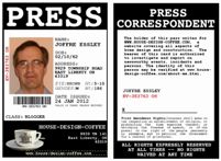 My Press Pass as a writer for House-Design-Coffee