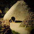 A stoneage house found at the Irish National Heritage Park
