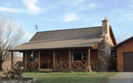 A log home on Bristle Ridge near Zanesfield, Ohio