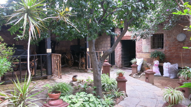 A courtyard of a traditional Mexican house in the city of Morelia