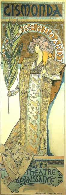 Alphonse Mucha created quite a stir with this poster of actress Sarah Bernhardt