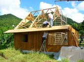 A bamboo house is constructed in Martinique