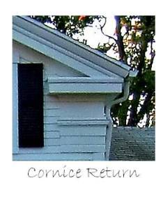 A cornice return - It suggests where the entablature should go, without being as obtrusive.