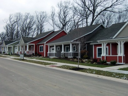 Craftsman Style House Plans used in a new development in Dexter, Mi.  This house design makes use of a single floor layout, for accessibility by seniors.