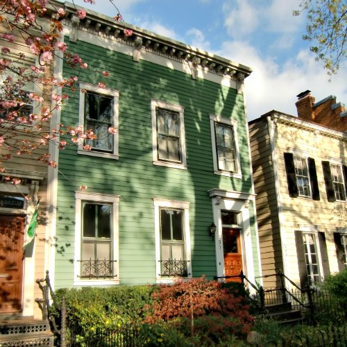 This green home is a row-house in D.C.