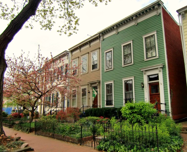 The Exterior Colors of these DC townhouses favor the neutral.