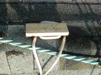 DIY Roofing Safety - The cleat at the top of the roof for securing the safety strap