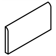 A line drawing of a bullnose tile - this provides a smooth, rounded edge - bathroom tile ideas