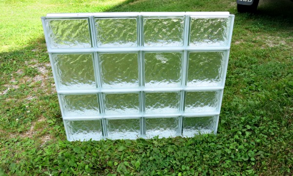 This glass block window was preassembled by distributor