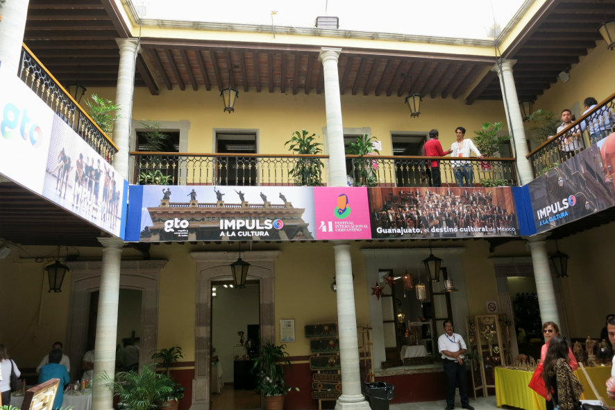 A former residence, now a series of shops, in Guanajuato City, Mexico