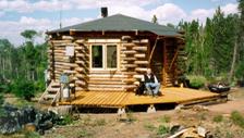 The original handcrafted log home