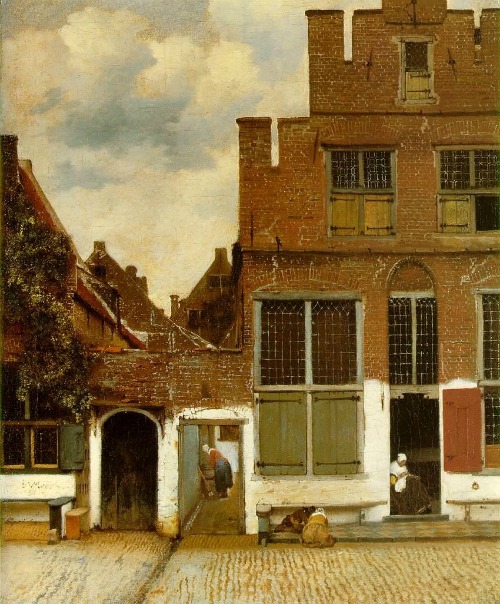 Art Jan VerMeer Street Scene in Delft 1658