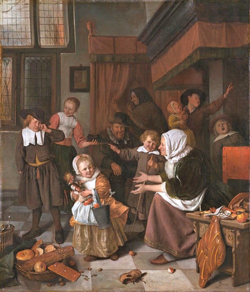 House Interiors by the Old Masters - Jan Steen's Feast of Saint Nicholas - 1664