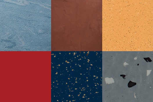 A collection of the rubber floor tiles available from Johnsonite.
