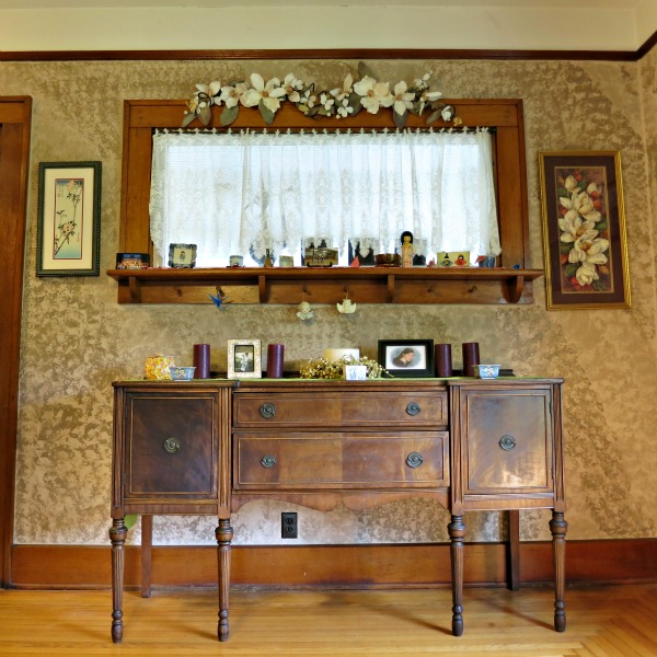 This piano window no longer sports a piano, but its height easily clears almost any piece of furniture you would put there.