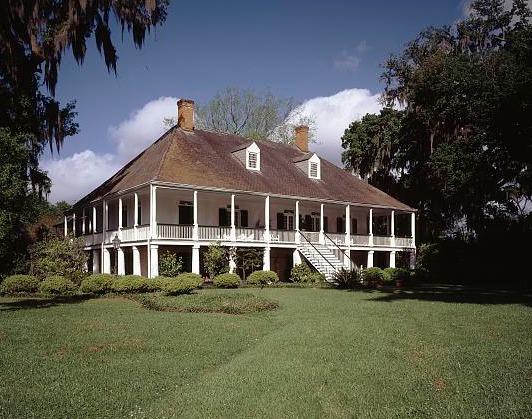 Parlange Plantation, Louisiana.  Note that the main floor is elevated.