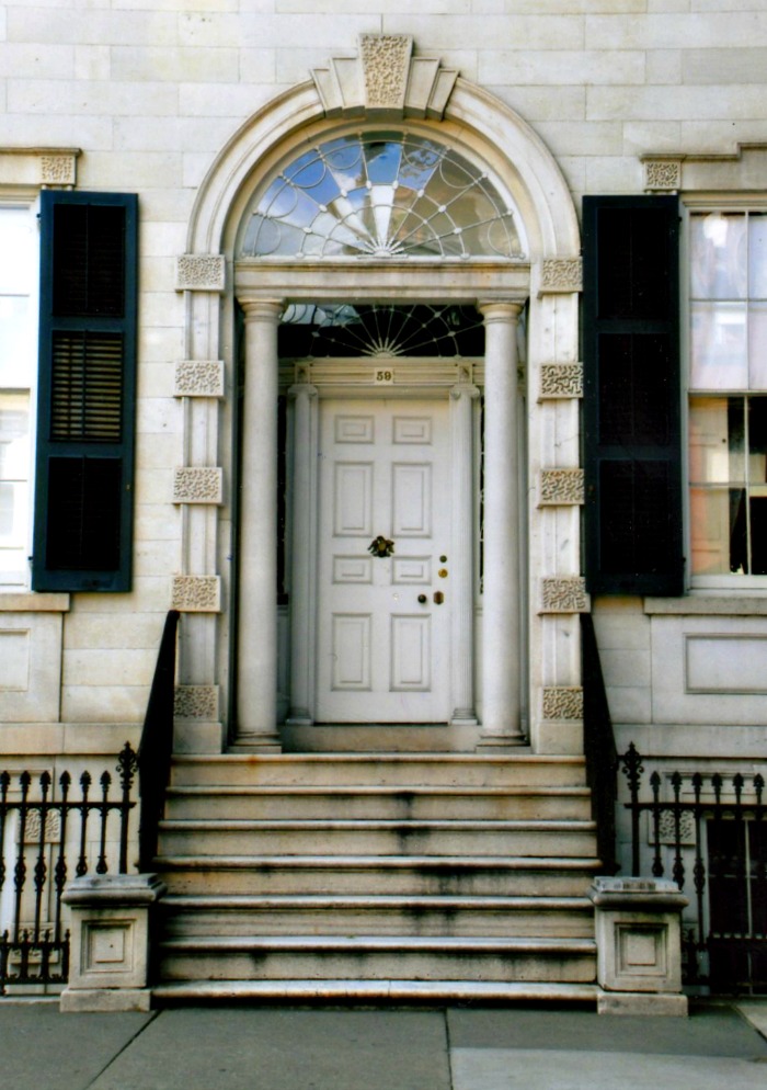 Sometimes you don't want to extend anything out from the front of the house. In such cases you have two choices - 1) leave off any kind of entry porch, or 2) recess.
