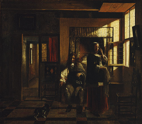 Houses in Art - Interior - Interior with Young Couplel