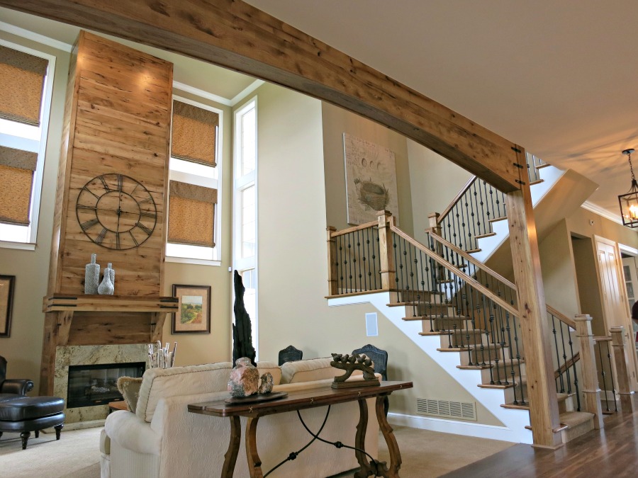 View of Living Room and Staircase from Kitchen