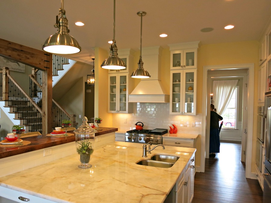 Kitchen View from Dining Nook in Prism's Neo-Georgian home