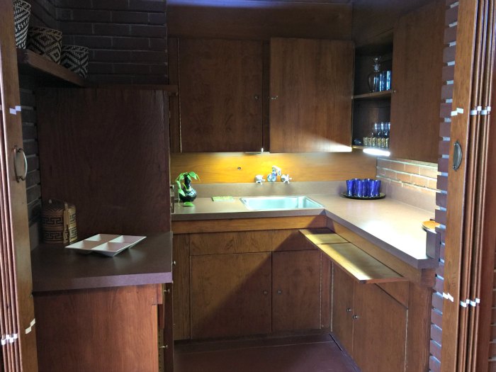 The original kitchen in the Rosenbaum House - A Frank Lloyd Wright Usonian House