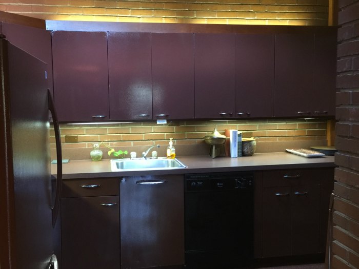 The kitchen in the expansion to the Rosenbaum home - a Frank Lloyd Wright Usonian House