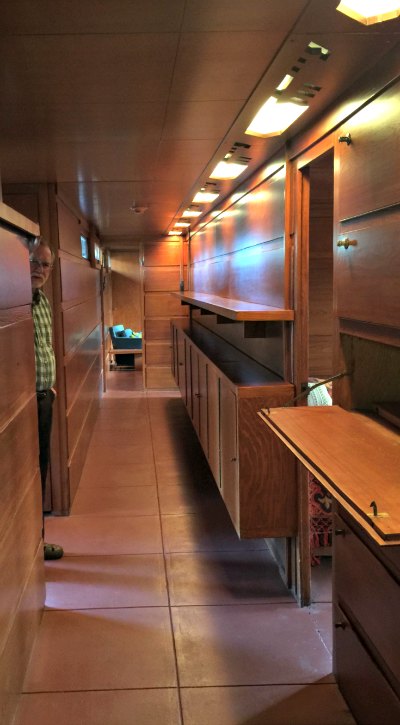 The bedroom hall in the Rosenbaum House, a Frank Lloyd Wright Usonian house