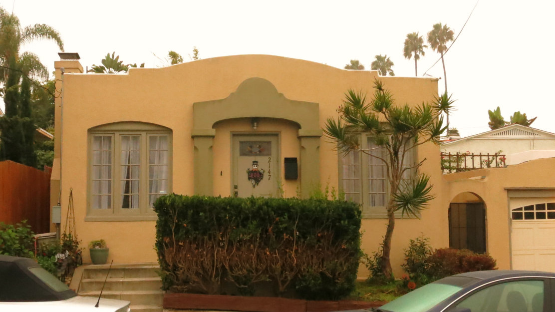 This bungalow presents a small front, but it has a lot of depth behind it.